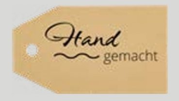 Anhängekarten 4x7cm "Hand gemacht" braun